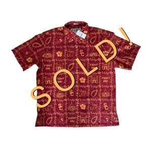 Reyn Spooner University USC Trojans Fight On Classic Button Shirt Med Unisex